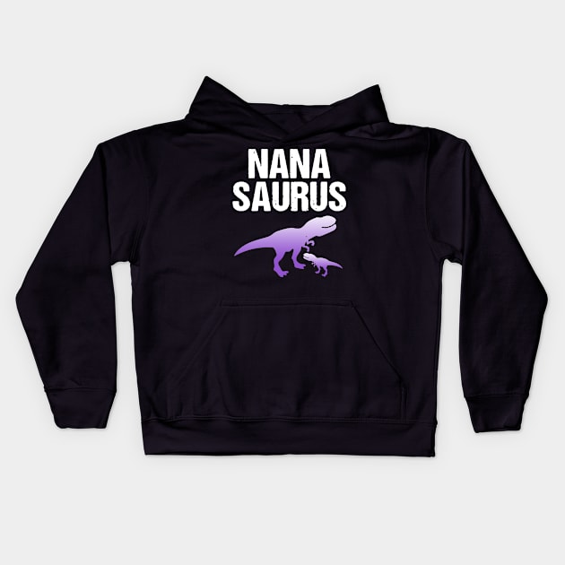 Cute Dinosaur T-rex Adult _ Kids Happy Shirt Nana Saurus Kids Hoodie by danielsho90